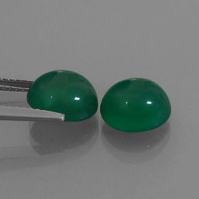 Gemas de Ágata Verde medio natural de 4.92 ct, Corte Óvalo, Translúcido