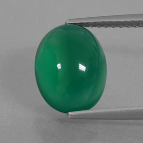 Ágata verde natural de 3,62 ct, corte óvalo, translúcido