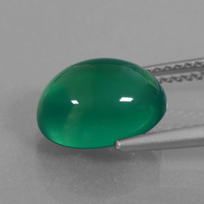 Ágata verde natural de 3,62 ct, corte óvalo, translúcido