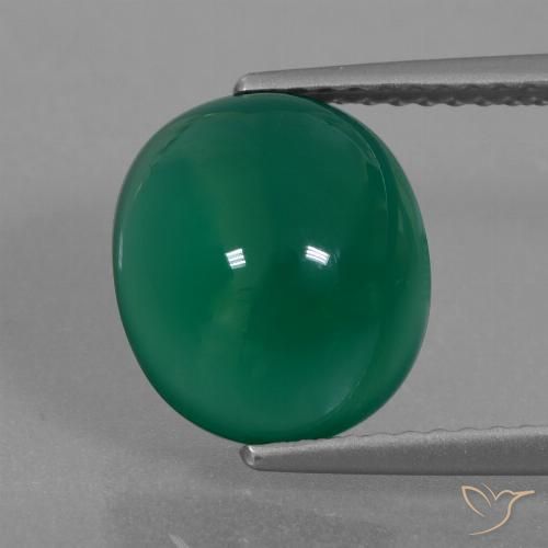 Ágata verde natural de 4,01 ct, corte óvalo, translúcido