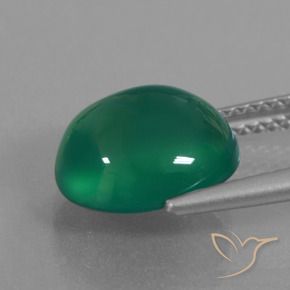 Ágata verde natural de 4,01 ct, corte óvalo, translúcido