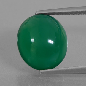 Ágata verde natural de 4,31 ct, corte óvalo, translúcido