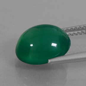 Ágata verde natural de 4,31 ct, corte óvalo, translúcido