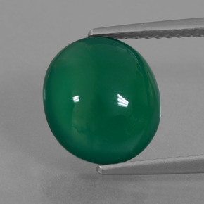 Ágata verde natural de 3,82 ct, corte óvalo, translúcido
