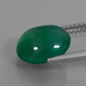 Ágata verde natural de 3,82 ct, corte óvalo, translúcido