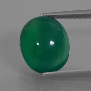 Ágata verde natural de 3,76 ct, corte óvalo, translúcido