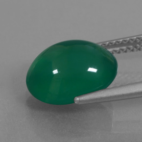 Ágata verde natural de 3,76 ct, corte óvalo, translúcido