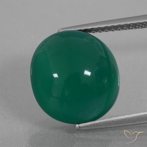 6.90ct Natural Verde medio Ágata, Ovalada, Translúcido