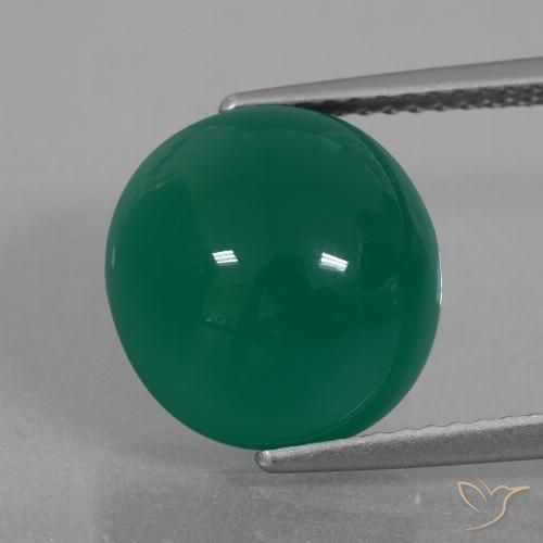 6.52ct Natural Verde medio Ágata, Ovalada, Translúcido