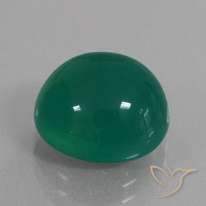 Ágata Verde medio natural de 6.52 ct, Ovalada, Translúcido