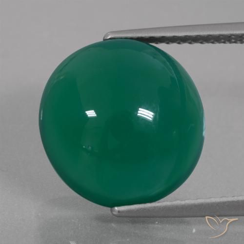 7.60ct Natural Verde medio Ágata, Ovalada, Translúcido