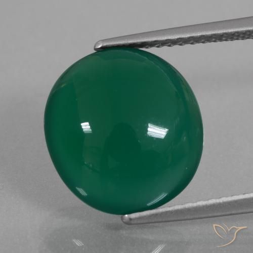 5.73ct Natural Verde Ágata, Ovalada, Translúcido