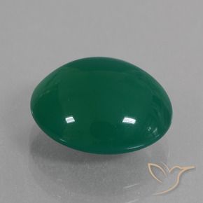 Ágata Verde natural de 5.73 ct, Ovalada, Translúcido