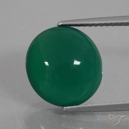 6.78ct Natural Verde bosque Ágata, Ovalada, Translúcido