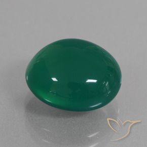 Ágata Verde bosque natural de 6.78 ct, Ovalada, Translúcido