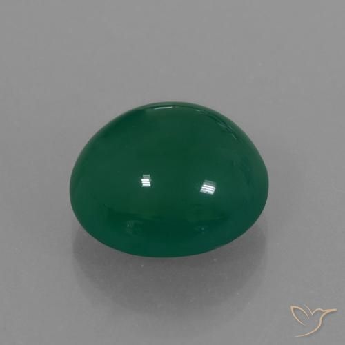 Ágata Verde amarillento natural de 6.28 ct, Ovalada, Translúcido