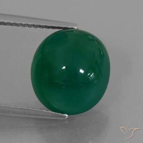 7.21ct Natural Verde medio Ágata, Ovalada, Translúcido