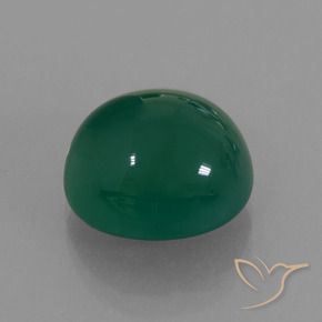 Ágata Verde medio natural de 7.21 ct, Ovalada, Translúcido