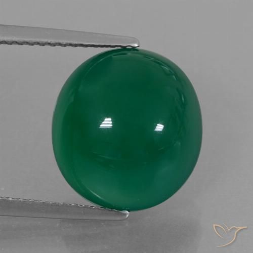 7.38ct Natural Verde amarillento Ágata, Ovalada, Translúcido