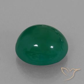 Ágata Verde amarillento natural de 7.38 ct, Ovalada, Translúcido