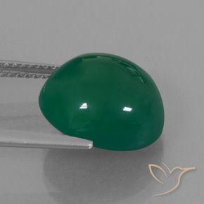 Ágata Verde amarillento natural de 7.38 ct, Ovalada, Translúcido