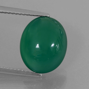 Ágata verde natural de 5,74 ct, corte óvalo, translúcido