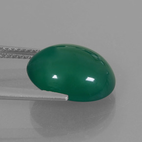 Ágata verde natural de 5,74 ct, corte óvalo, translúcido