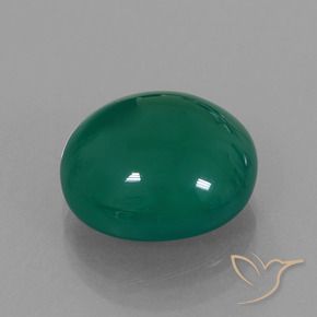 Ágata Verde bosque natural de 7.06 ct, Ovalada, Translúcido