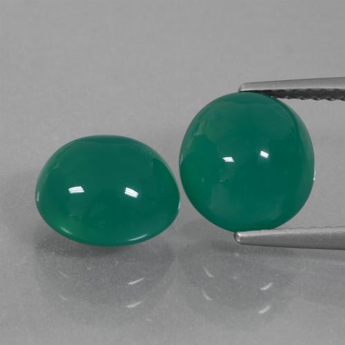 Gemas de ágata verde natural de 5,78 ct, corte óvalo, translúcido