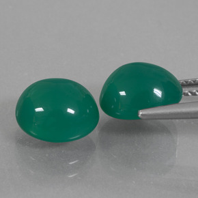 Gemas de ágata verde natural de 5,78 ct, corte óvalo, translúcido