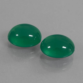 Gemas de Ágata Verde intenso medio natural de 5.20 ct, Corte Óvalo, Translúcido