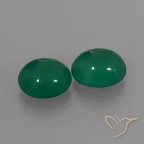 Gemas de Ágata Verde medio natural de 5.23 ct, Corte Óvalo, Translúcido