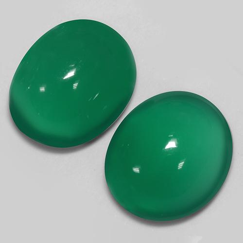 Gemas de Ágata Verde medio natural de 5.81 ct, Corte Óvalo, Translúcido
