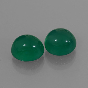 Gemas de ágata verde natural de  ct, corte óvalo, translúcido