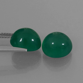 Gemas de ágata verde natural de  ct, corte óvalo, translúcido