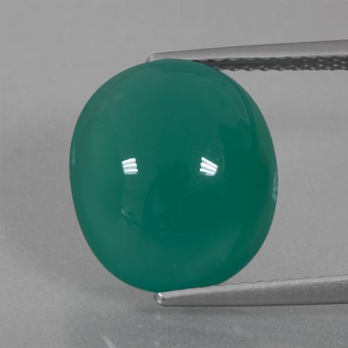 Ágata verde natural de 7,10 ct, corte óvalo, translúcido