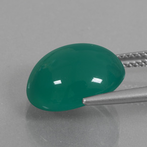 Ágata verde natural de 7,10 ct, corte óvalo, translúcido