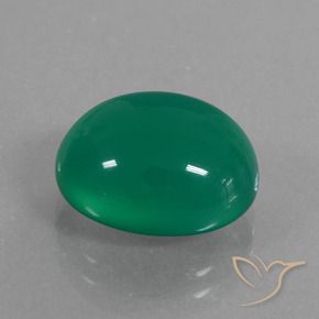 Ágata Verde medio natural de 7.77 ct, Ovalada, Translúcido