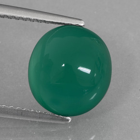 Ágata verde natural de 4,11 ct, corte óvalo, translúcido