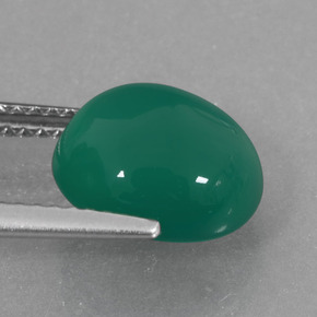 Ágata verde natural de 4,11 ct, corte óvalo, translúcido