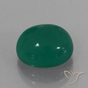 Ágata Verde medio natural de 4.14 ct, Ovalada, Translúcido