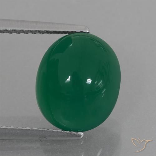 4.71ct Natural Verde medio Ágata, Ovalada, Translúcido