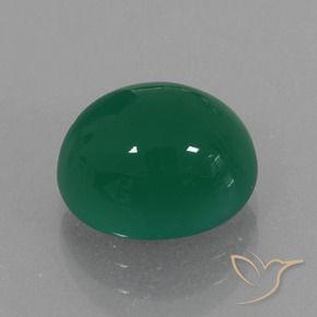 Ágata Verde medio natural de 4.71 ct, Ovalada, Translúcido