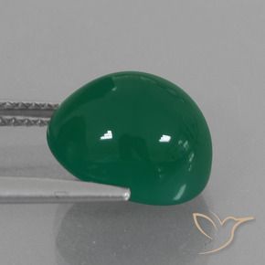 Ágata Verde medio natural de 4.71 ct, Ovalada, Translúcido