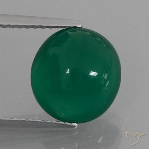 4.34ct Natural Verde bosque Ágata, Ovalada, Translúcido
