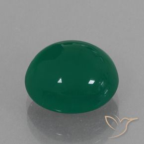 Ágata Verde bosque natural de 4.34 ct, Ovalada, Translúcido