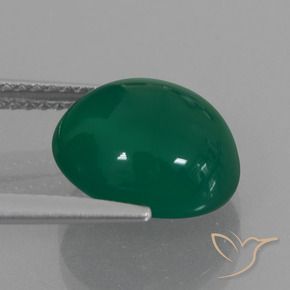 Ágata Verde bosque natural de 4.34 ct, Ovalada, Translúcido