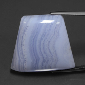 Ágata azul natural de 42,18 ct, forma elegante, translúcido