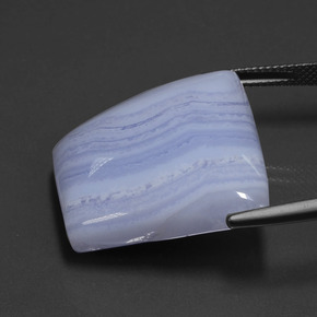 Ágata azul natural de 42,18 ct, forma elegante, translúcido