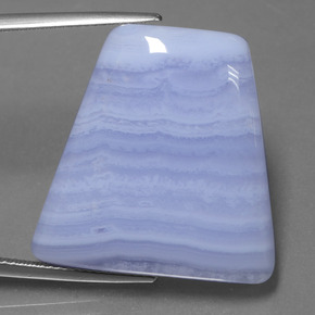 Ágata azul natural de 36,34 ct, forma elegante, translúcido